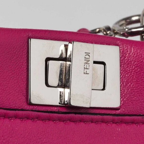 Fendi Fuchsia Nappa Leather Micro Peekaboo Bag 8M0355 - Picture 5 of 11